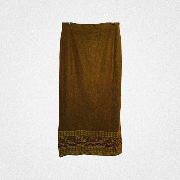 Lennie for Nina Leonard Olive Maxi Skirt Size Large - Picture 1 of 6